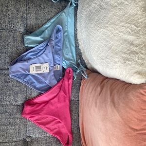 Bathing suit bottoms bundle! LSpace glitter blue, blue and hot pink bottoms!